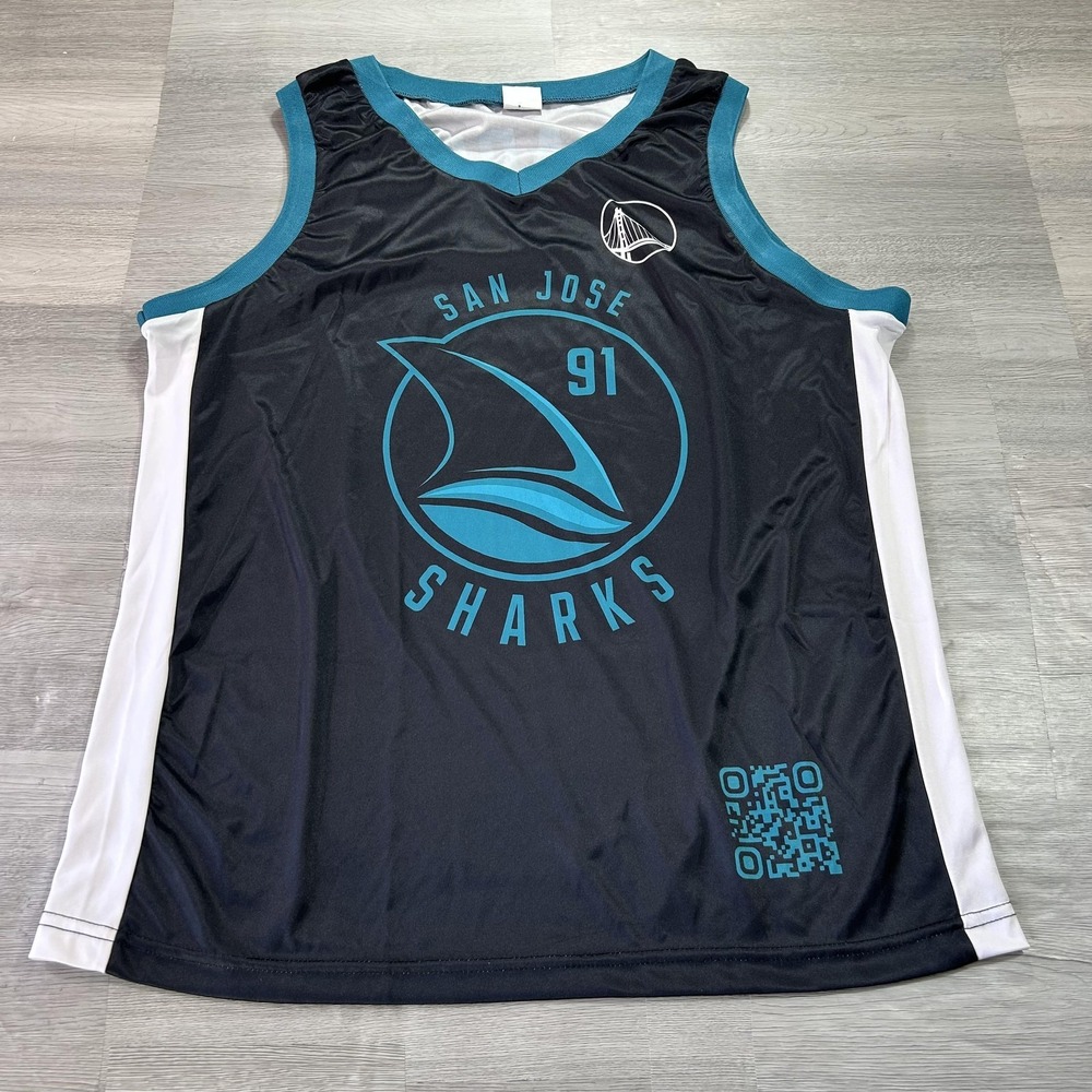 San Jose Sharks Jersey Mens Medium Black‎ NHL Hockey 91 SGA Tank
